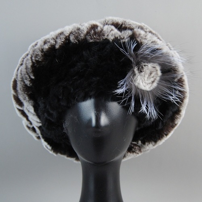 New Arrival Winter Women Fur Beret Hat Natural Fur Hats Warm Knit Rabbit Fur Cap