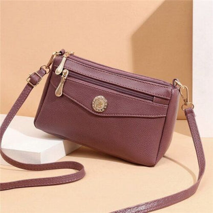Handbag High Quality Leather Small Messenger Bag Solid Color Shoulder Crossbody