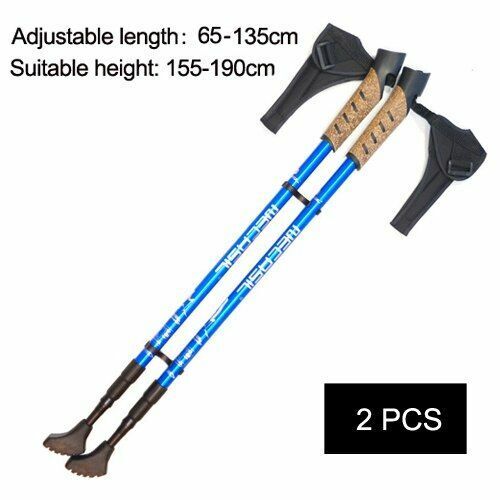 2Pcs Hiking Walking Sticks Trekking Poles Nordic Walking Aluminum Camping Hiking