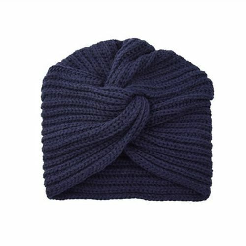 Turban Hats Women Knitted Cashmere Cross Wrap Head Hat Wool Knitting Bonnet Cap