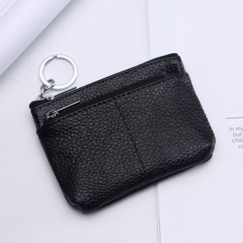 Genuine Leather Wallet Zipper Pouch Short Small Money Bag Coin Purse Card Holder