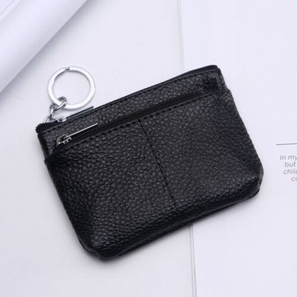 Genuine Leather Wallet Zipper Pouch Short Small Money Bag Coin Purse Card Holder