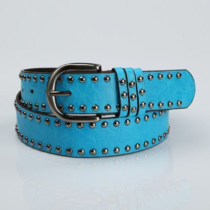 Women's Belt PU Leather Alloy Pin Buckle Fashion Punk Style All-Match Waistbands