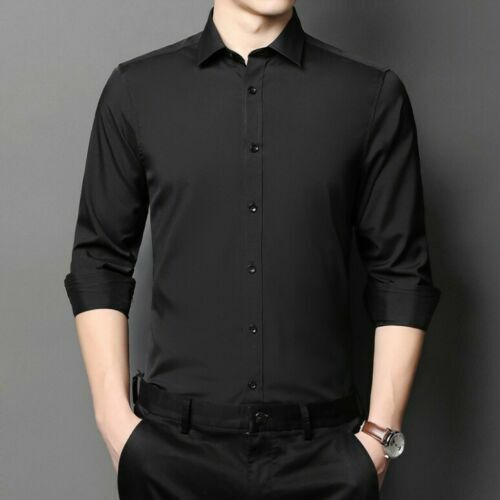 Stretch Anti-wrinkle Shirt - Men Non-iron Long Sleeve Business Standard Shirt