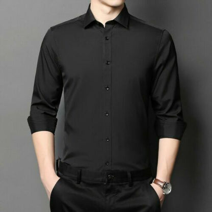 Stretch Anti-wrinkle Shirt - Men Non-iron Long Sleeve Business Standard Shirt