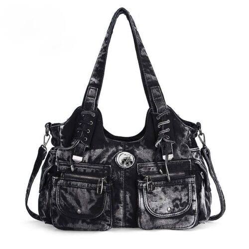 Large Handbag Denim Bag Women Shoulder Jeans Tote Purse Pockets Hobo Pouch 1 PC