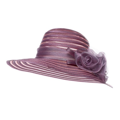 Yarn Hat Women Big Bow Feather Flower Sun Protect Hat Elegant Wedding Sea Beach