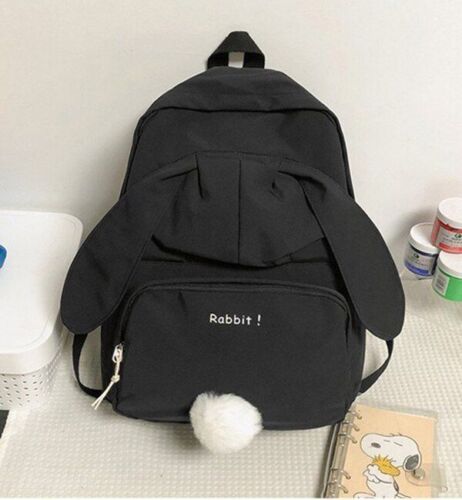 Backpack White School Bag Rabbit Tail Bag Large Waterproof 29*12*40 CM Traveling