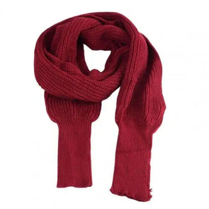 Women Scarf Imitation Cashmere Winter Thicked Sleeve Wrap Sweater Knitted Shawls