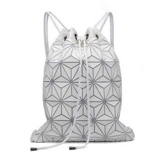Drawstring Backpack Holographic Luminous Geometric Backpack School Bag 30*3*37CM