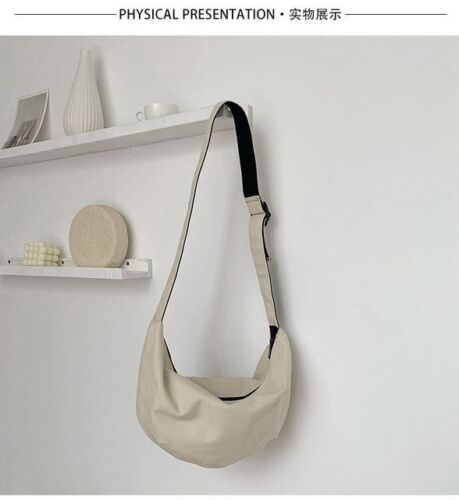 Canvas Crossbody Bags Dumpling Shape Shoulder Bag Large Tote Messenger Big Purse