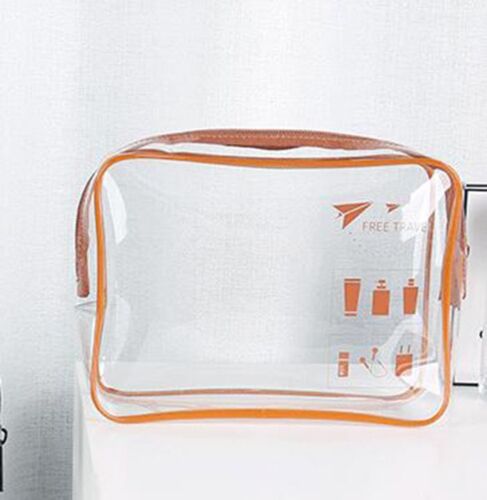Waterproof Transparent PVC Cosmetic Bags Make Up Case Traveling Zipper Organizer