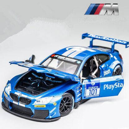1:24 BMW M4 GT3 Diecast Model Car Track Racing Toy Vehicle Sound Light Kids Gift