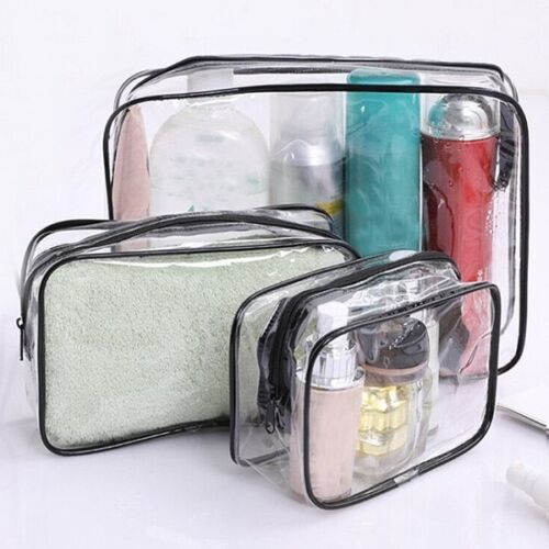 Transparent Cosmetic Bags Zipper Clear Makeup Case Traveling Organizer Storage