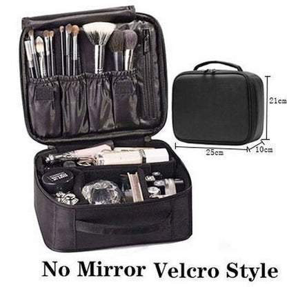 Makeup Case Traveling Cosmetic Bag Make Up Storage Box Nail Tool Suitcases Solid
