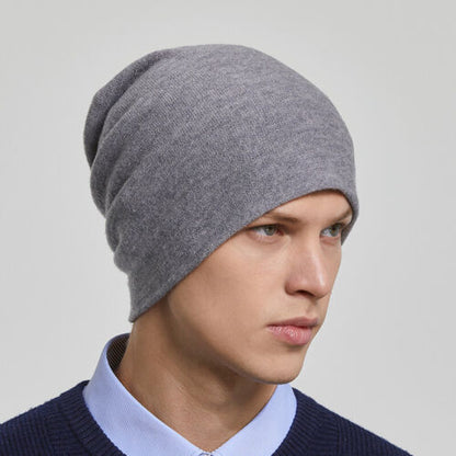 Men's Wool Cashmere Beanie Warm Soft Slouchy Beanies Wool Cap Hat