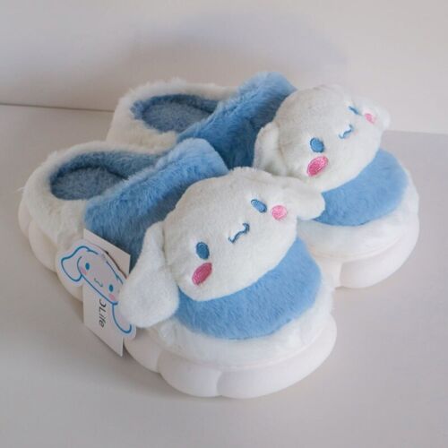 Cinnamoroll Kuromi Plush Doll Slippers Autumn Winter Warm Slippers Home Shoes