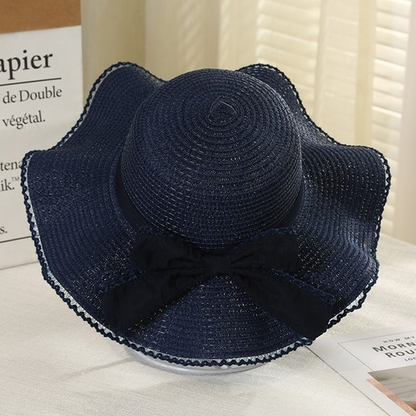 Foldable Wide Brim Floppy Girls Straw Hat Sun Hat Beach Summer Hat Protect Cap