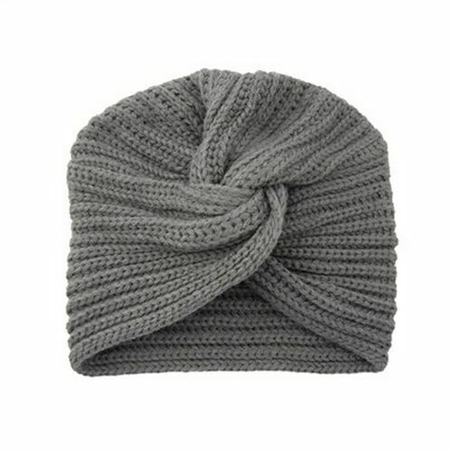Turban Hats Women Knitted Cashmere Cross Wrap Head Hat Wool Knitting Bonnet Cap