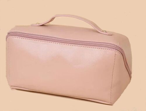 Large Capacity Travel Cosmetic Bag Organizer Makeup with Brushes Slots Dividers
