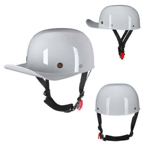 Motorcycle Open Face Half Helmet Scooter Cap Retro Baseball Style Jet Helmet DOT