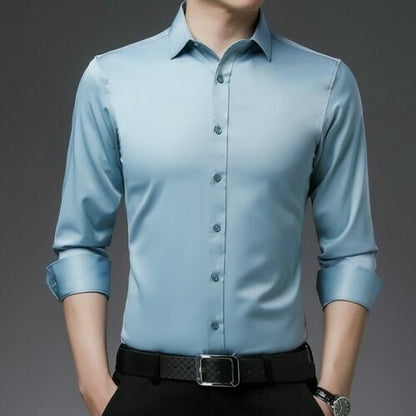 Stretch Anti-wrinkle Shirt - Men Non-iron Long Sleeve Business Standard Shirt