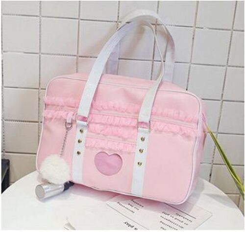 Shoulder Bag Lace Handbag Transparent Heart Handbag Plush Pendant 40*11*27 CM