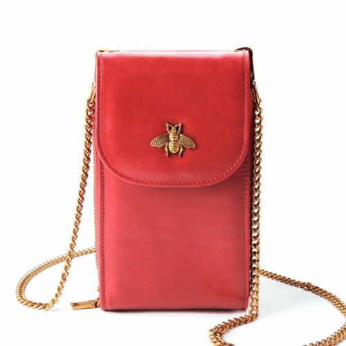 Women Leather Phone Purse Card Holders Crossbody Shoulder Bag With Chain Strap