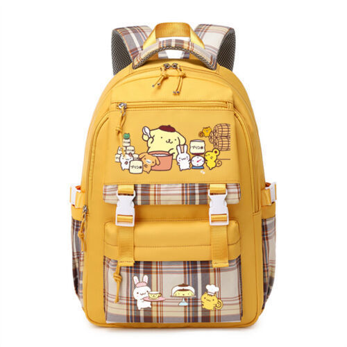My Melody Kuromi Student Backpack Cinnamoroll Pom Pom Purin Pochacco Schoolbag#h