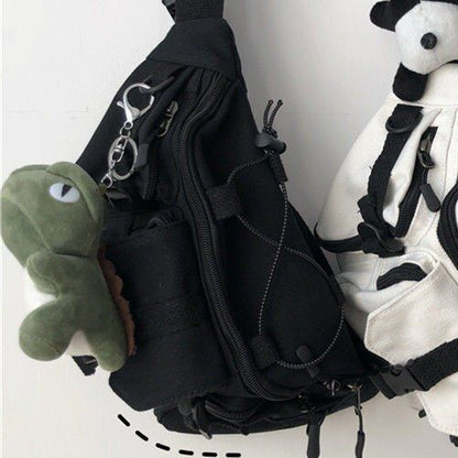 Canvas Sling Bag Gothic Crossbody Women Handbag Purse Shoulder Frog Zipper 1 PC