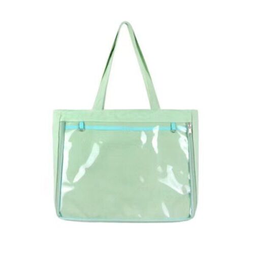 35*25*5CM Bag Women Canvas Bag PVC Transparent Purse Shoulder Bag Satchels Pink