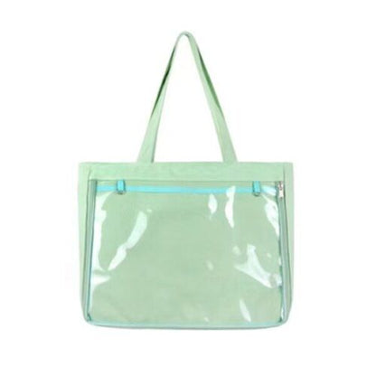 35*25*5CM Bag Women Canvas Bag PVC Transparent Purse Shoulder Bag Satchels Pink