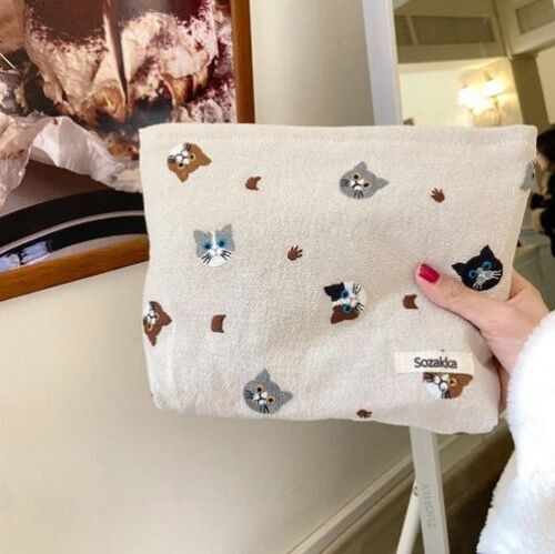 1PC Butterfly Embroidered Cosmetic Bag Travel Cosmetic Pouch Make Up Storage Bag