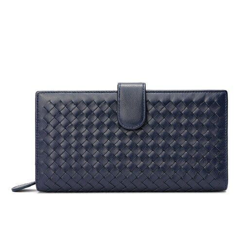 Sheep Leather Wallet Leather Woven Coin Purse Zipper Storage Bag 11*2*9.5 CM 1PC