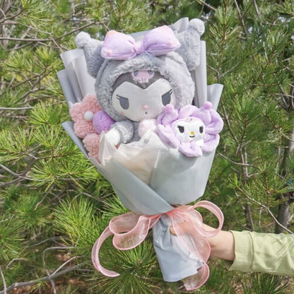 Flower Bouquet Melody Kuromi Kitty Sanrio Plush Valentines & Anniversary Wed