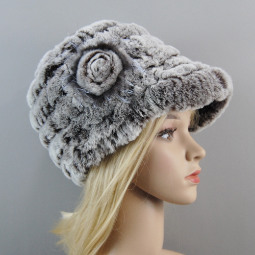 Women Winter Rabbit Fur Caps Warm Real Rabbit Fur Hats Natural Soft Knitted Hat