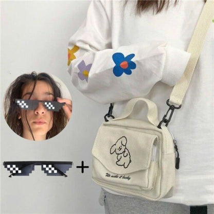 Bags Ladies Canvas Printed Cute Envelope Bag Student Shoulder Bag Evening Purse