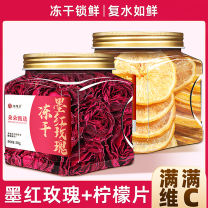 Yunnan Organic Freeze-Dried Dark Red Rose - Rose Cold Brew Tea, Beauty Tea.
