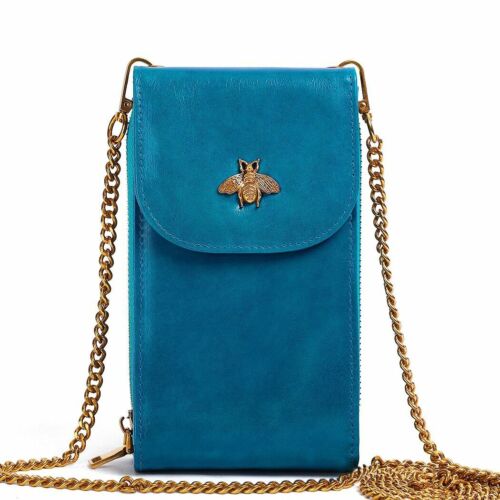 Women Leather Phone Purse Card Holders Crossbody Shoulder Bag With Chain Strap