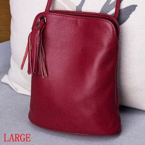 Genuine Leather Tassel Crossbody Bag Small Shoulder Purse Money Messenger Bags