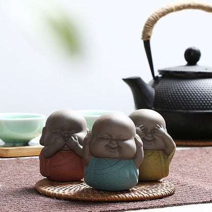 2.6“Novelty Tea Pet Yixing Zisha Purple Clay Statue Lovely Figurine Mini Pet