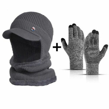 Winter Hat Bandana Scarf Outdoor Ear Protection Warm Thick Bicycle Knitted Cap