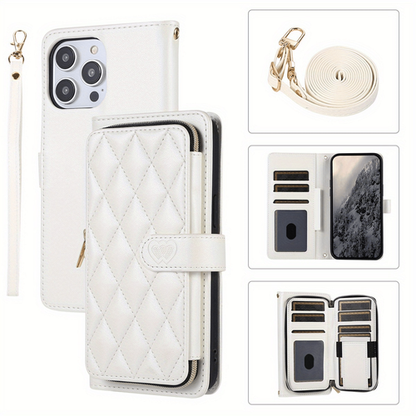 PU Leather Plaid Purses Flip Wallet Case for iphone 11 12 13 14 15 16 Pro Max