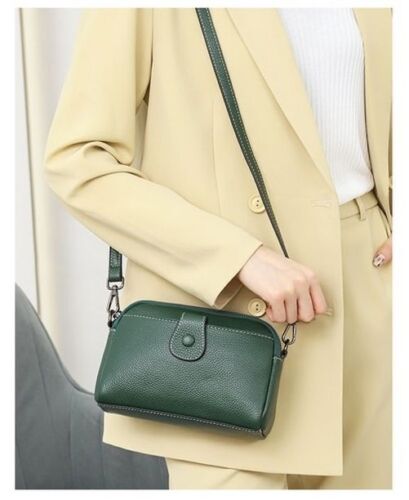 Genuine Cow Leather Shoulder Bag Small Crossbody Purse White Shoulder Bags Flap