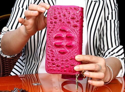 Genuine Leather Wallet Print Luxury Women Purse Cotton 17.5x4.5x9 Cm Traveling