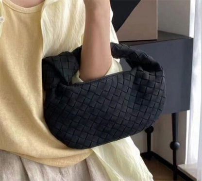 Handmade Woven Bag Synthetic Leather Shoulder Bag Handbag 26*3*16 CM Polyester