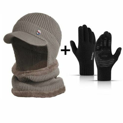 Winter Hat Bandana Scarf Outdoor Ear Protection Warm Thick Bicycle Knitted Cap