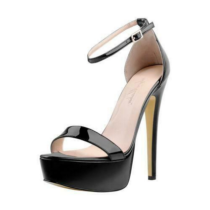 New Womens Sexy Ankle Strap Open Toe Platform Stilettos Sandals High Heels Shoes