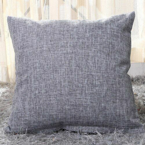 Pillows Cover Sofa Waist Cushion Solid Linen Throw Pillowcase Office Home Decor