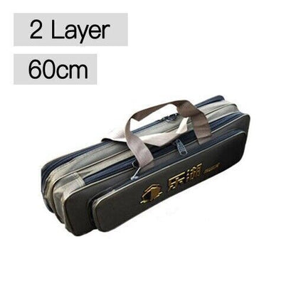 Portable 2/3 Layer Men's Fishing Bag Fish Rod Oxford Fishing Pole Tools Outdoor